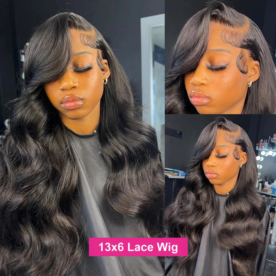 Body Wave 13x6 HD Lace Frontal Wig 100% Human Hair Glue less Wig 6x4 HD Transparent Lace