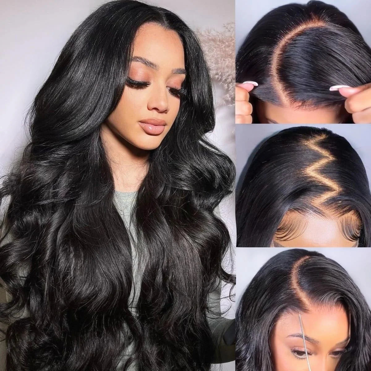 Body Wave 13x6 HD Lace Frontal Wig 100% Human Hair Glue less Wig 6x4 HD Transparent Lace