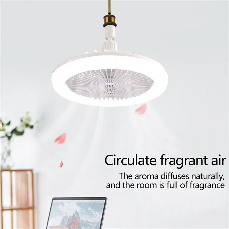 Nordic Ceiling Fan Lamp Bedroom Lamp Modern Simple Dining Room Invisible Ceiling Fan Lamp Fan All-in-one Lamp With Fan For Bedro