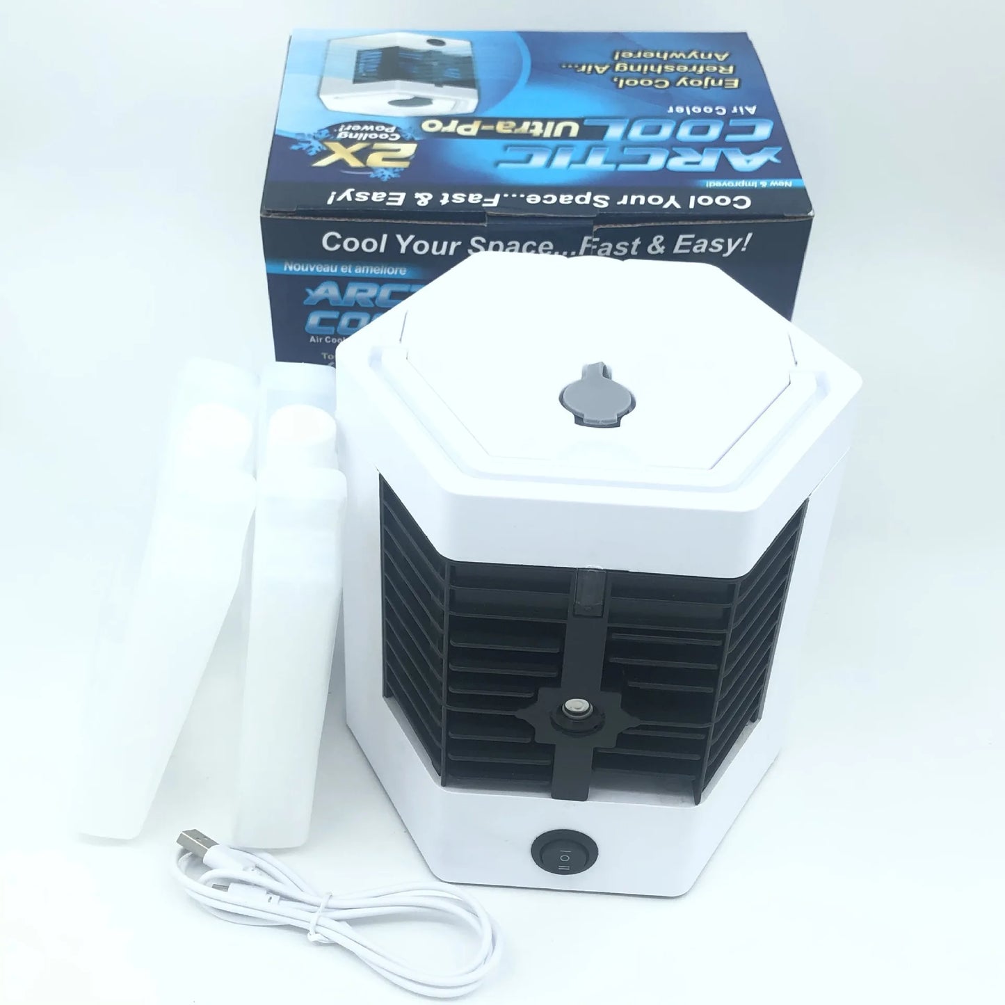 Five generation air cooler portable small desktop electric fan spray humidifier