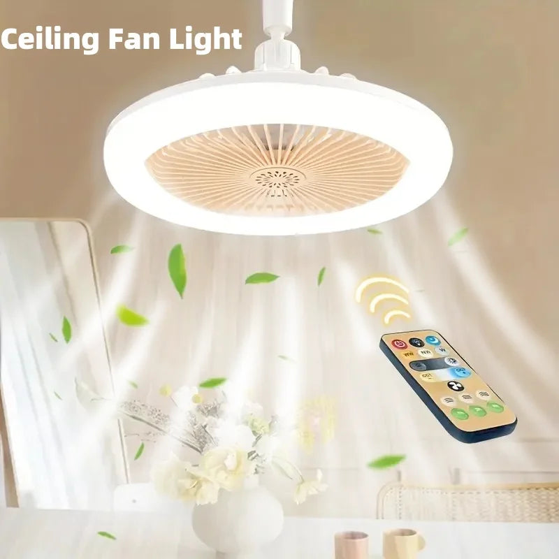 Nordic Ceiling Fan Lamp Bedroom Lamp Modern Simple Dining Room Invisible Ceiling Fan Lamp Fan All-in-one Lamp With Fan For Bedro