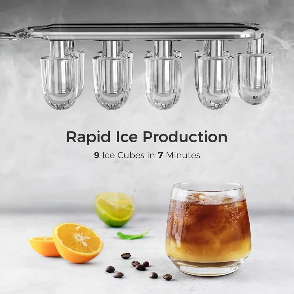 Ice Makers, Countertop,Portable Ice Machine with Handle,Self-Cleaning Ice Maker