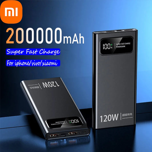 Xiaomi 200000mAh 120W Power Bank Super Fast Charging Battery High Capacity Digital Display Power Bank