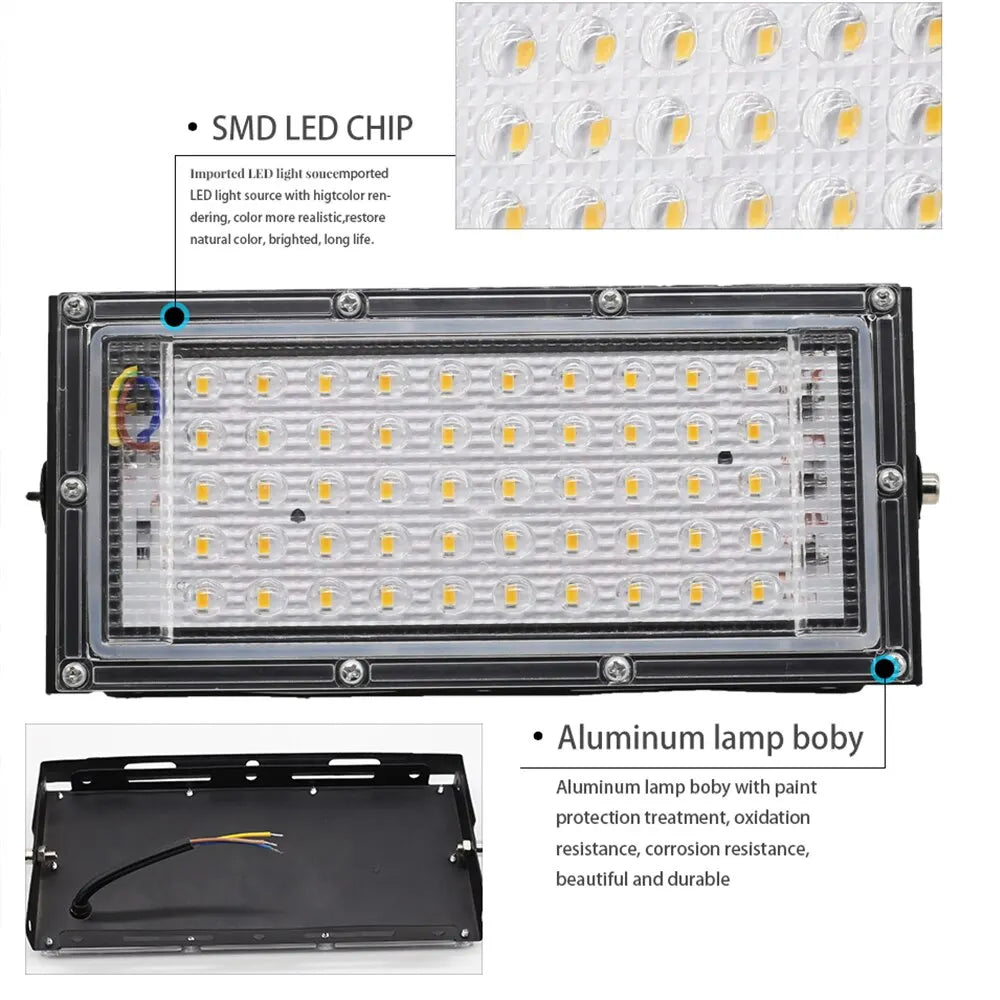 50W LED Flood Light Outdoor Lighting 220V 240V Floodlight Waterproof IP65 Reflector Projecteur LED Exterieur Focus Spotlight