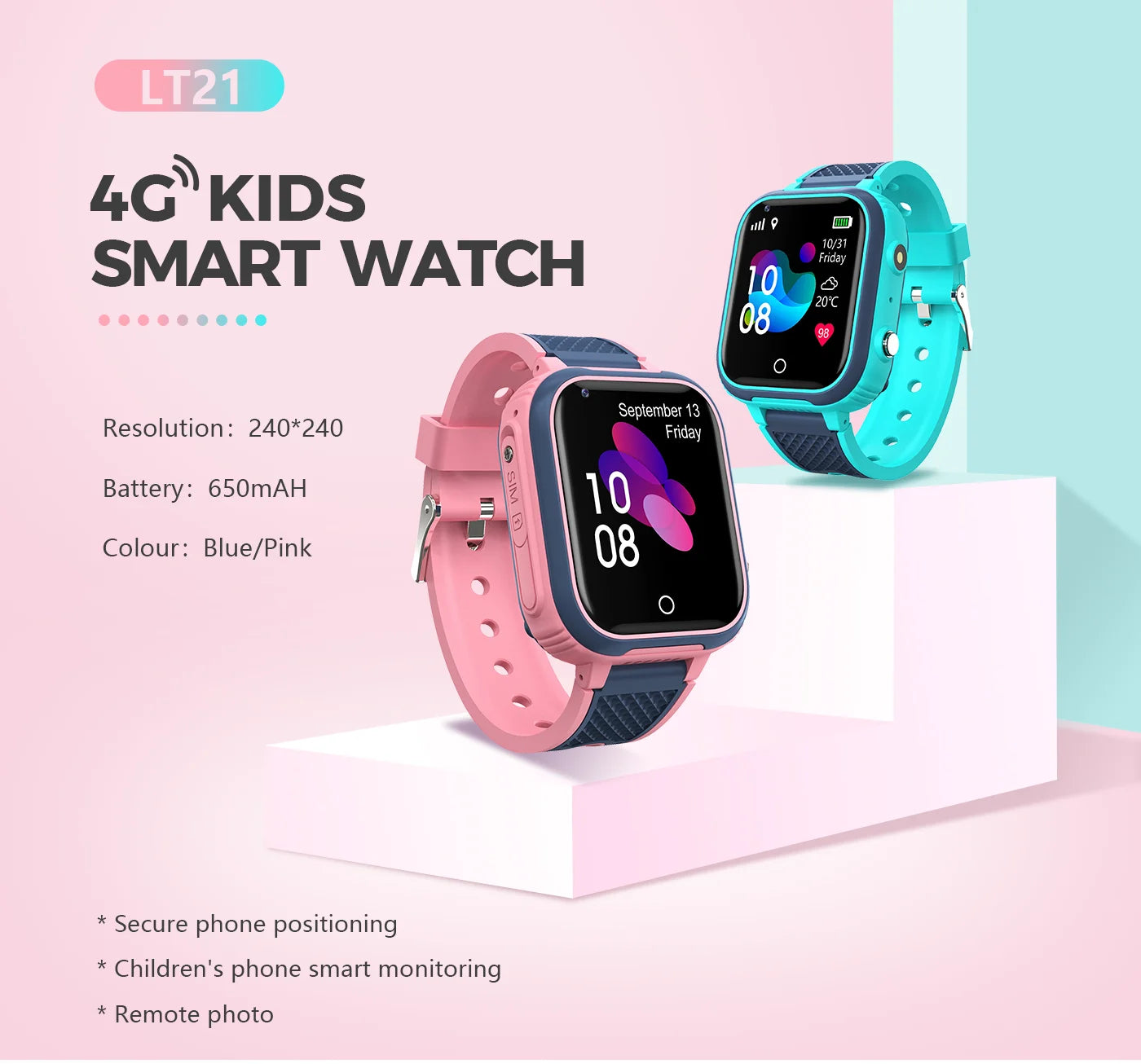 Kids 4G LT21 Smart Watch GPS Tracker WiFi Video Call SOS Waterproof Camera Monitor Voice Chat children Phone smartwatch