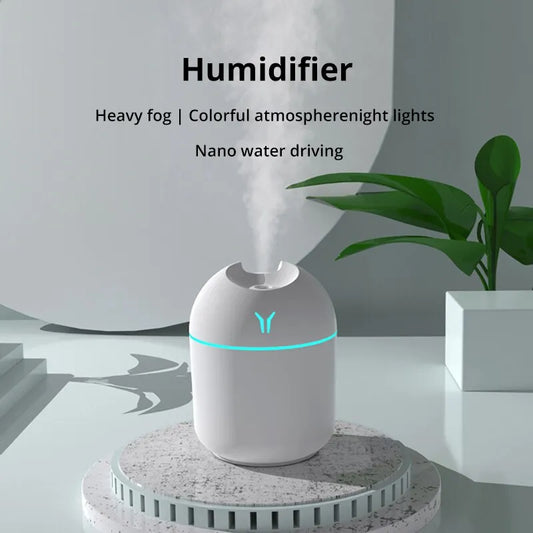 Air Humidifier Romantic Light USB 250ML Mini White Ultrasonic  Essential Oil Diffuser Car Purifier Aroma Anion Mist Maker