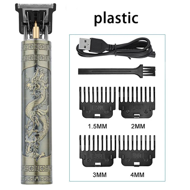 Vintage T9 Electric Hair Cutting Machine Hair Clipper Professional Men Shaver Rechargeable Barber Trimmer for Men Dragon Buddha