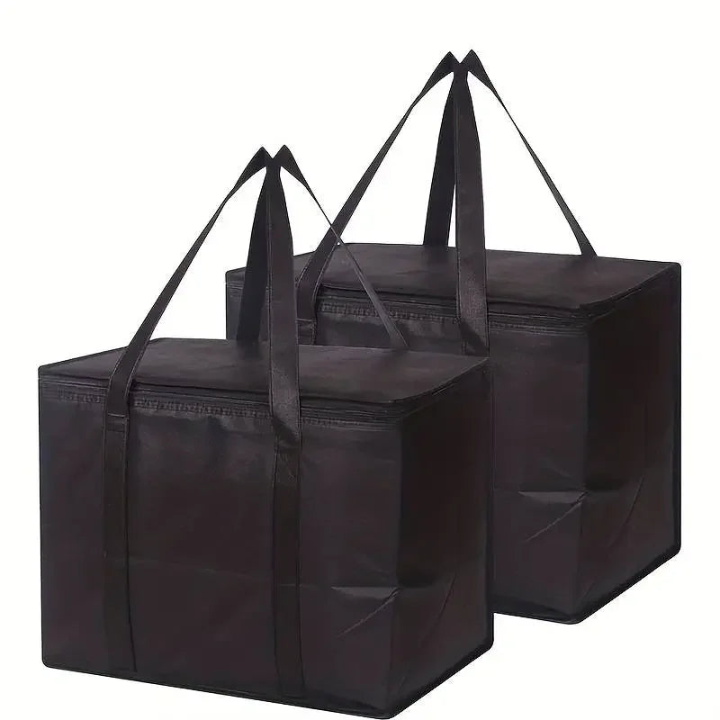 Large Capacity Insulated Grocery Bags Foldable Reusable Soft Cooler Bag Lightweight Hot Cold Takeout Food Delivery Bag
