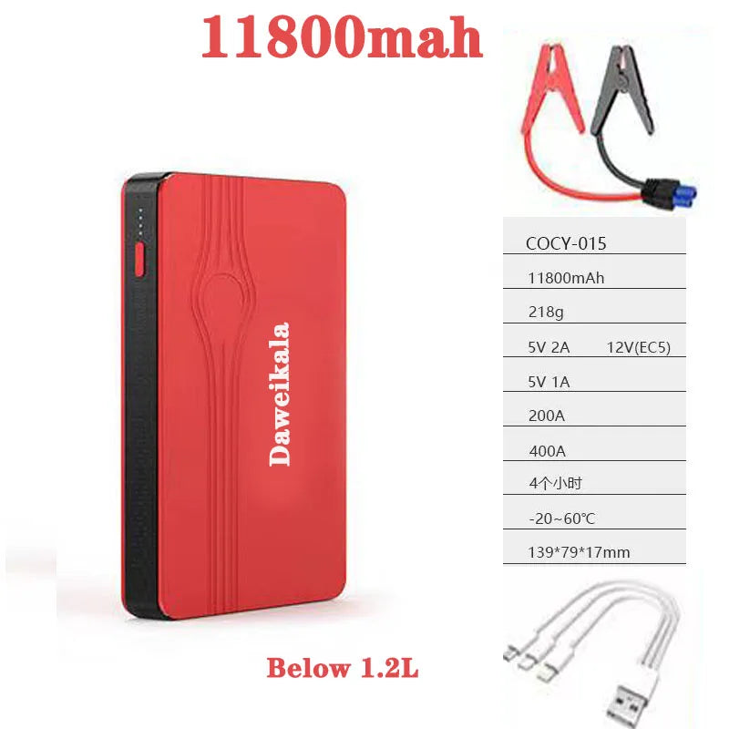 Jump Starter 3200A Power Bank Portable Charger Starting Device For 8.0L/6.0L Emergency Car Battery Jump Starter